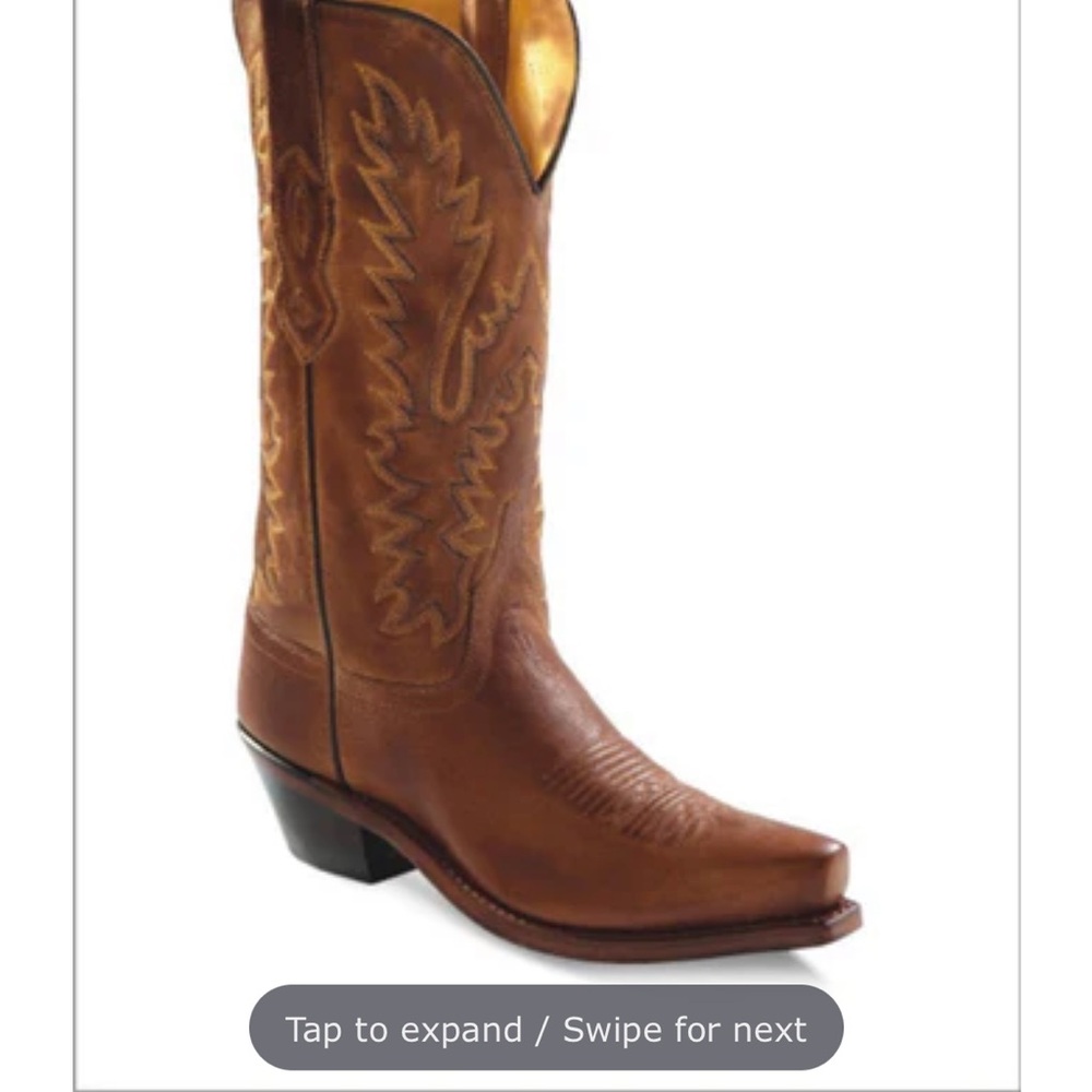 Old West Tan Leather Boots